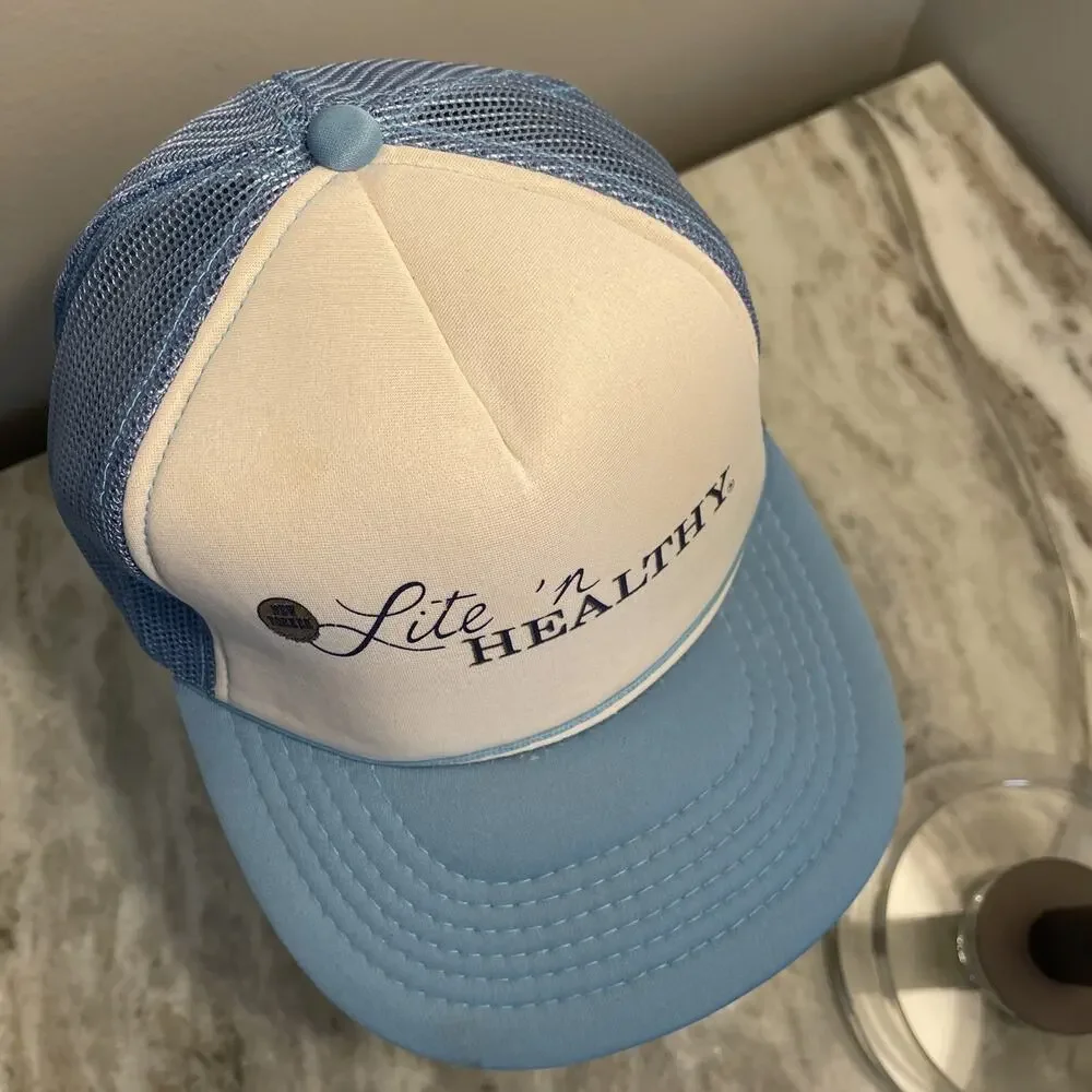 Vintage Adjustable New Yorker Lite N Healthy Trucker Hat Bout Rare